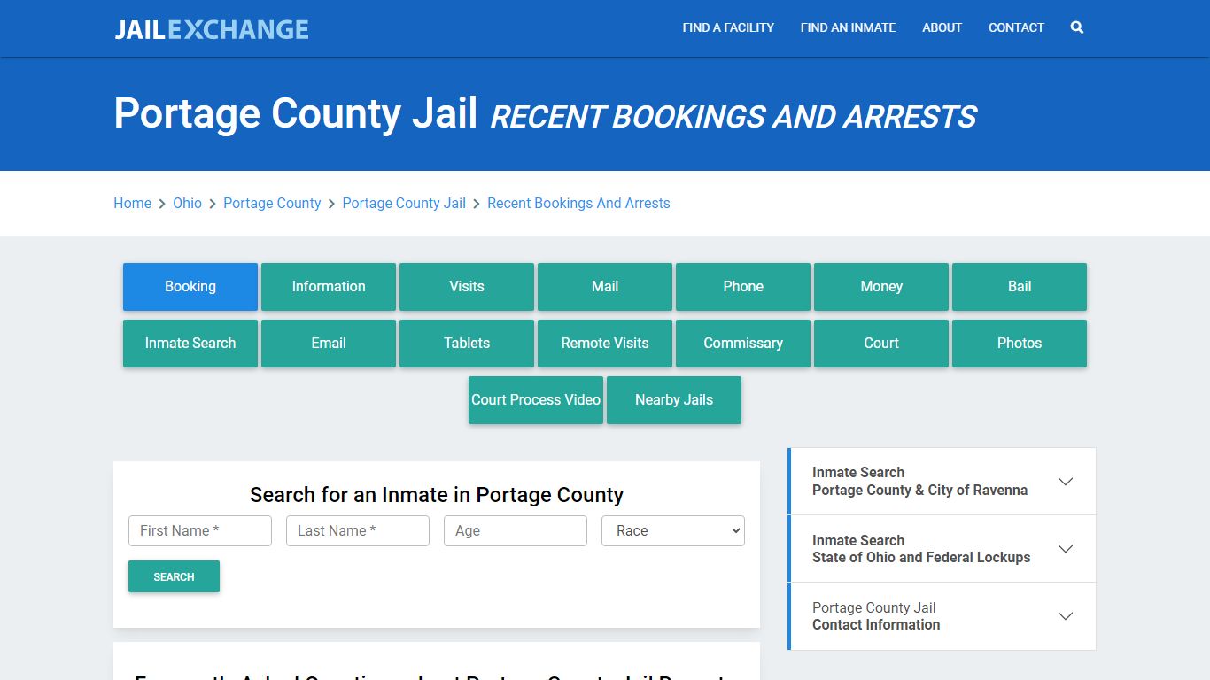 Portage County Jail OH Recent Arrests and Bookings - Jail Exchange