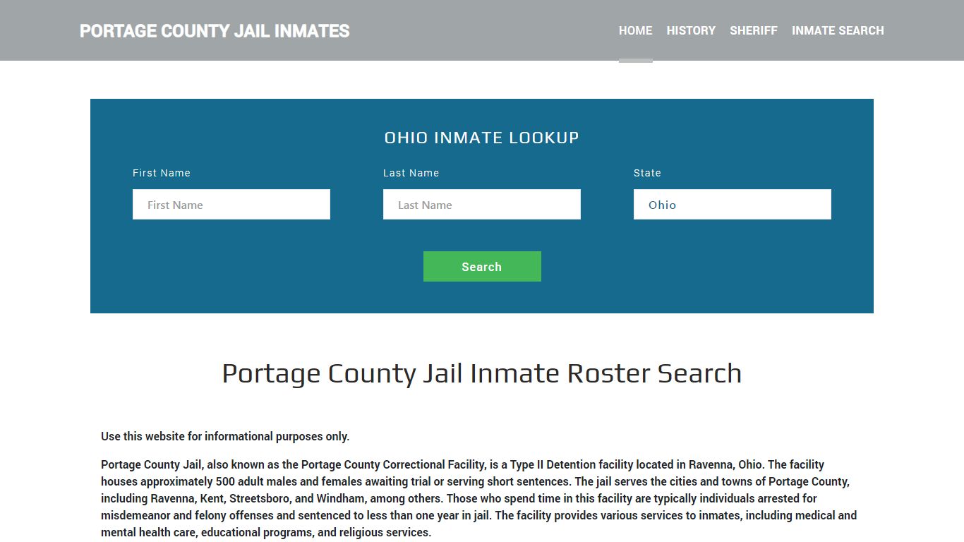 Portage County Jail Inmate Roster Lookup, Ravenna, OH